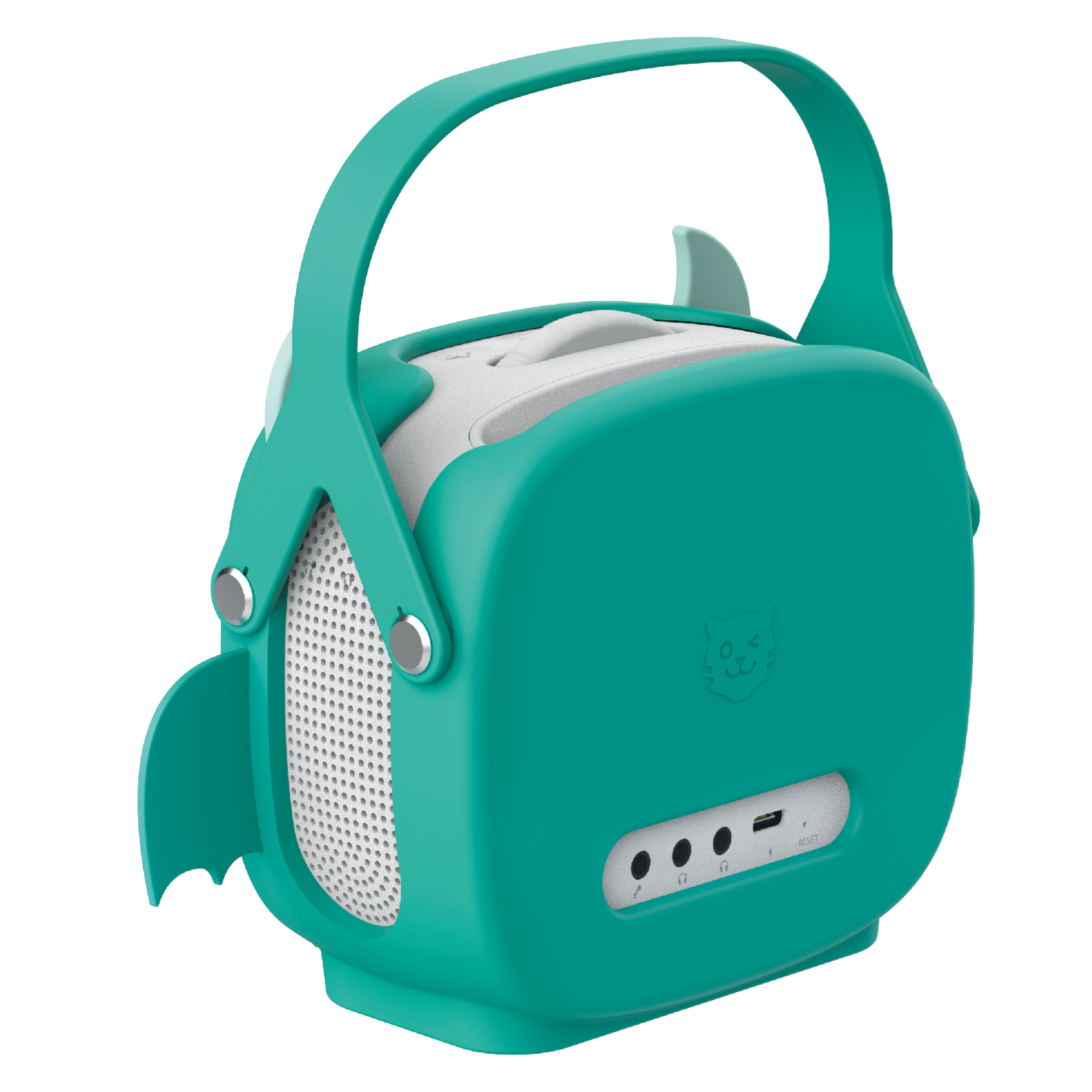 Detailaufnahme der tigerbox MINI mit Dino Drache Tragehülle - Rückseite