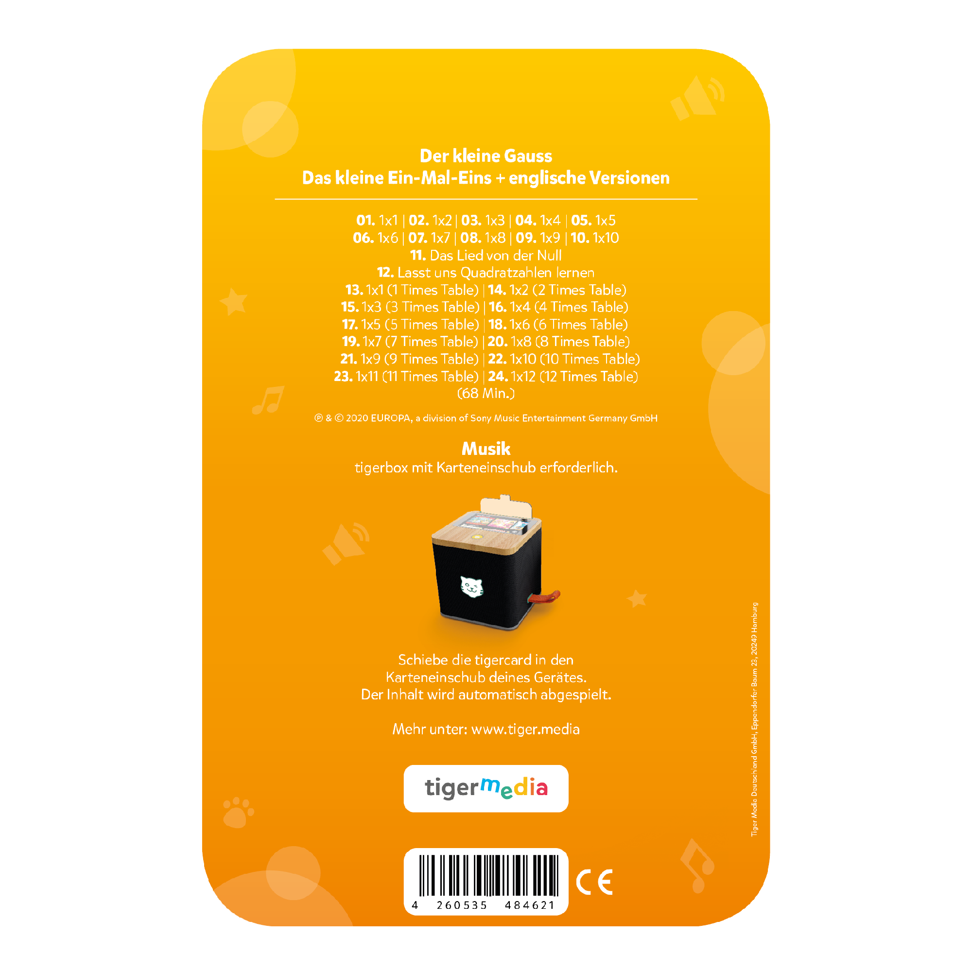tigercard - Der kleine Gauss / inkl. Englisch (Zwei Alben auf der Card)