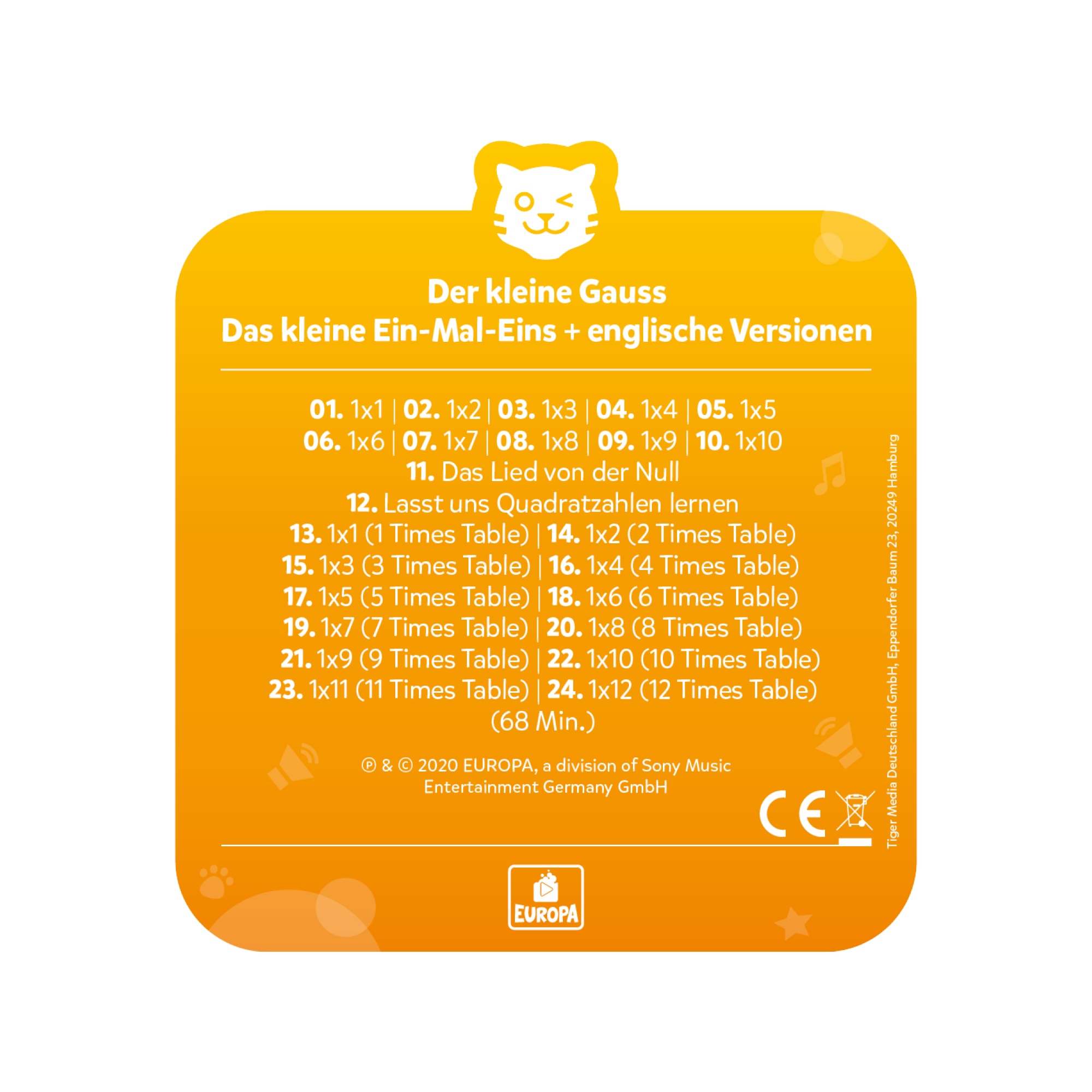 tigercard - Der kleine Gauss / inkl. Englisch (Zwei Alben auf der Card)