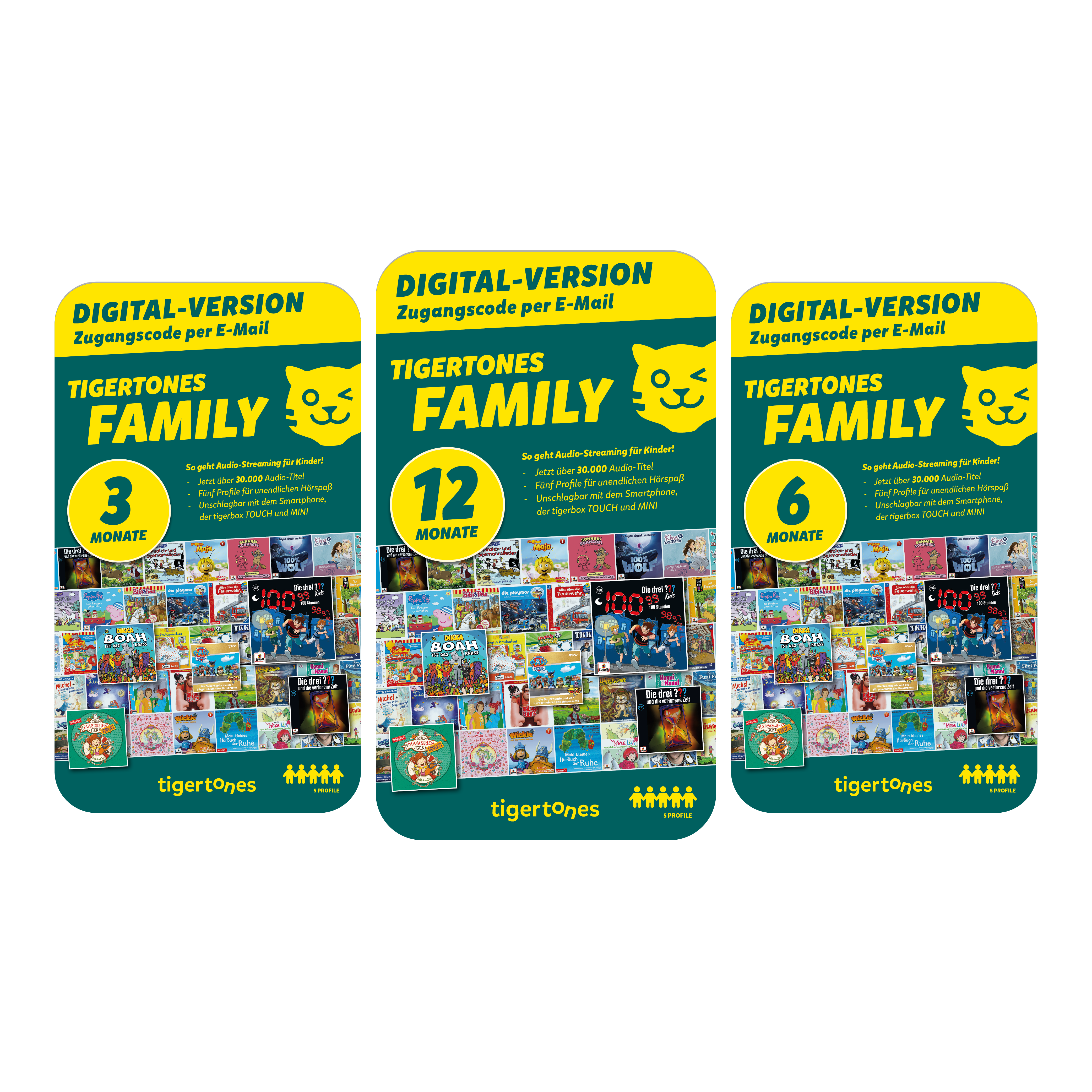 Digitaler tigertones FAMILY Prepaid-Zugang (E-Mail-Versand)