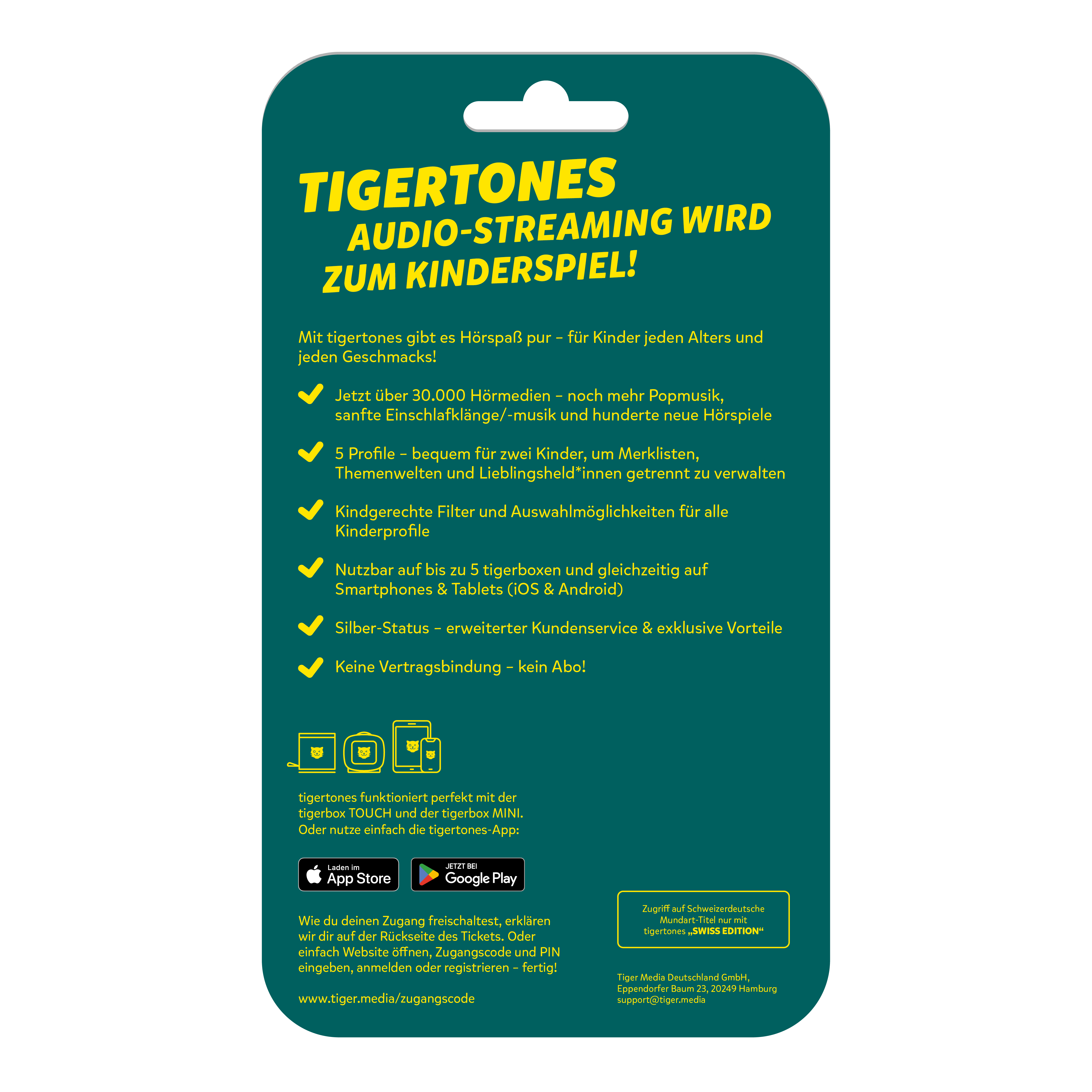 Digitaler tigertones FAMILY Prepaid-Zugang (E-Mail-Versand)