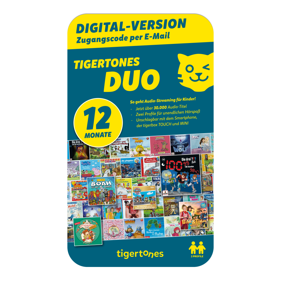 Digitaler 12 Monate tigertones DUO Prepaid-Zugang (E-Mail-Versand)