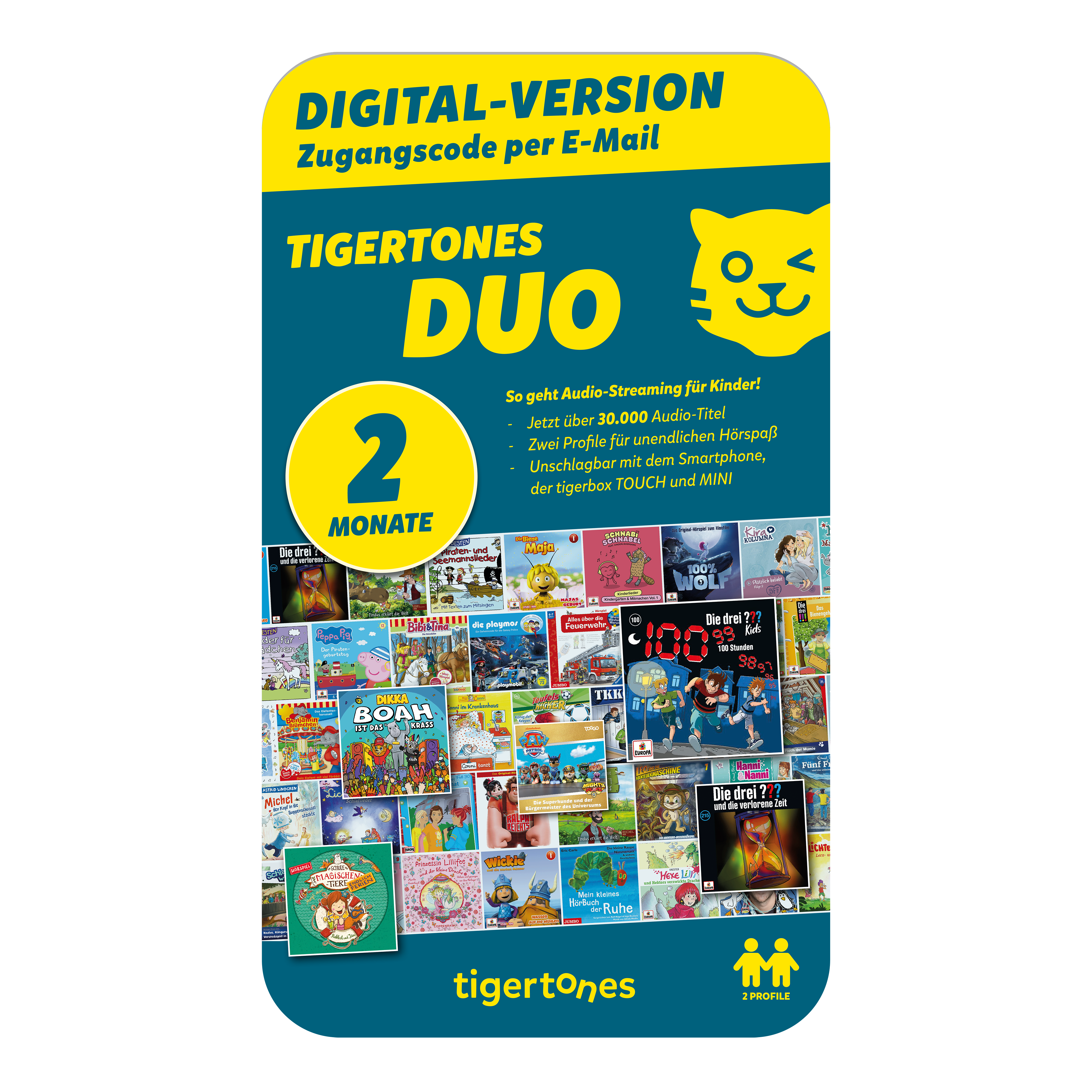 Digitaler 2 Monate tigertones DUO Prepaid-Zugang (E-Mail Versand)