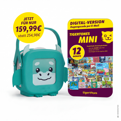 Limitiertes Vorteilspaket - tigerbox MINI inkl. 12 Monate unbegrenzter Hörspaß