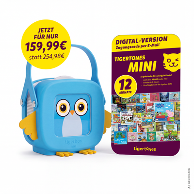 Limitiertes Vorteilspaket - tigerbox MINI inkl. 12 Monate unbegrenzter Hörspaß