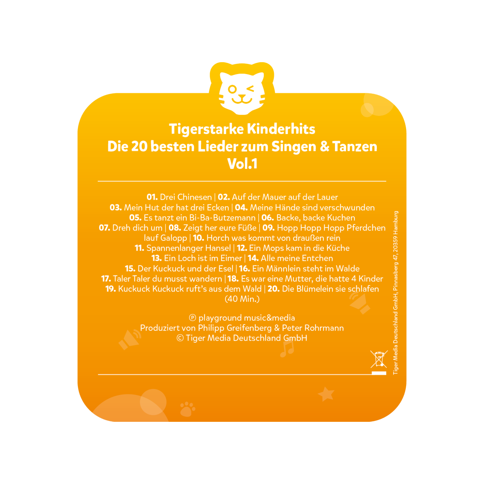 tigercard - Tigerstarke Kinderhits:  Die 20 besten Lieder zum Singen & Tanzen Vol.1