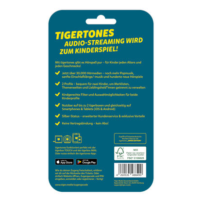 Digitaler 12 Monate tigertones DUO Prepaid-Zugang (E-Mail-Versand)